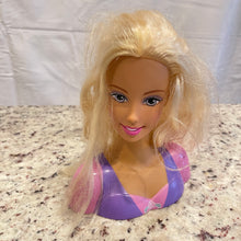 Load image into Gallery viewer, Mattel 1998 Styling Hair Head Barbie Doll Pink & Purple Base Stand (Pre-owned)