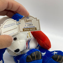 Load image into Gallery viewer, Limited Treasures Liberty USA Bear #4882/5000 8" Plush Bean Bear (pre-owned)