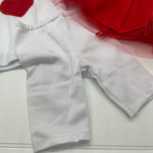 Load image into Gallery viewer, Doll Clothes Ballerina Red & White Tutu Skirt Set with Leggings fits most 18" Dolls