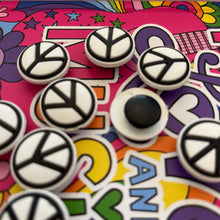 Load image into Gallery viewer, Black & White Round Peace Symbol Shoe Charm Decorations