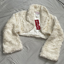 Load image into Gallery viewer, American Girl Faux Fur Cream Beige Fancy Shrug Short Jacket For Girls