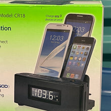 Load image into Gallery viewer, Dok 3-Port Smartphone Charger With Speaker & Alarm Clock