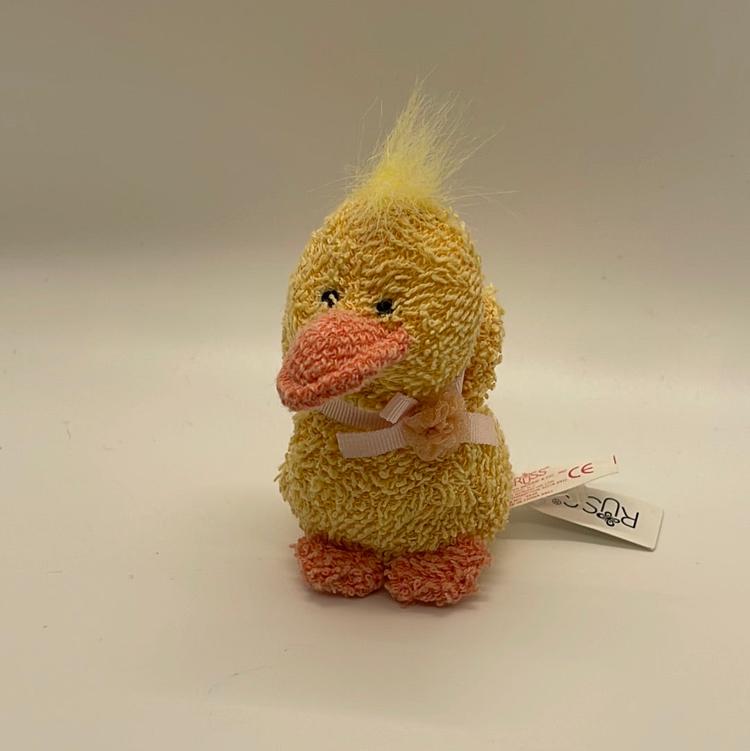 Russ Berrie Home Buddies Yellow Terry Cloth Mini Duck Stuffed