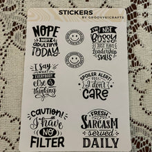 Load image into Gallery viewer, Funny Sarcastic Sarcasm Glossy 6pcs Sticker Sheet - Cute Decorative adhesive label sticker