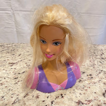 Load image into Gallery viewer, Mattel 1998 Styling Hair Head Barbie Doll Pink & Purple Base Stand (Pre-owned)
