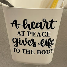 Load image into Gallery viewer, A Heart at Peace Give Life to the Body Vinyl Decal for Crafters 3.4&quot; x 2.9&quot;
