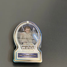 Load image into Gallery viewer, Star Wars 2002 Metal Tag Obi-Wan Episode II Attack of the Clones Backpack Clip Keychain
