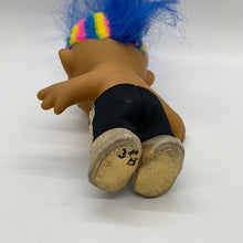 Load image into Gallery viewer, Vintage 4” Russ Troll Doll Punk Rocker Mohawk Rainbow Hair (pre-owned)
