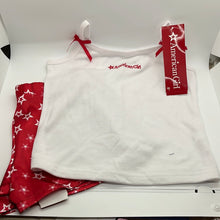 Load image into Gallery viewer, American Girl Starry Dreams Red & White Pj's Tank Set Satin Pants XS(6)