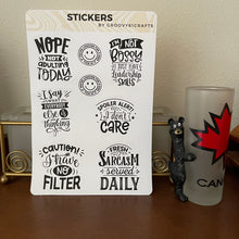 Load image into Gallery viewer, Funny Sarcastic Sarcasm Glossy 6pcs Sticker Sheet - Cute Decorative adhesive label sticker
