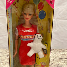Load image into Gallery viewer, Mattel 1998 Coca-Cola Party Special Edition Barbie Doll with Polar Bear Plush #22964