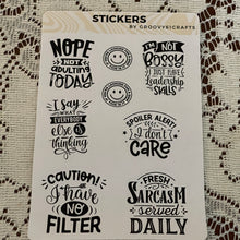 Load image into Gallery viewer, Funny Sarcastic Sarcasm Glossy 6pcs Sticker Sheet - Cute Decorative adhesive label sticker