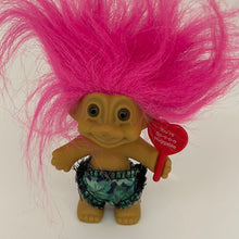 Load image into Gallery viewer, Russ Berries Fushia Pink Hair Troll 3" Shorts You'Re So-O-O Huggable Sign (pre-owned)