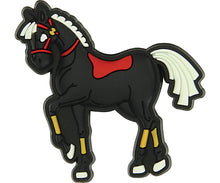 Load image into Gallery viewer, 2014 The Brave Knight Jibbitz™ will fit in Clog type shoes with holes Shoe Charm - Black Horse
