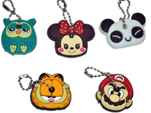 Load image into Gallery viewer, Kids Cartoon Character Rubber Key Cover Keychain