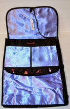Load image into Gallery viewer, Week end Get-a-Way Black Lingerie Travel Bag Lavender Lined Cosmetic images Front