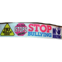 Load image into Gallery viewer, Mother & Daughter Stop End No Bullying Bully Free Zone 7/8" Ribbon Wristlet Keychain Bracelet