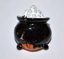 Load image into Gallery viewer, Halloween Bubbling Black Cauldron Pot Resin Cabochon Lapel Pin Brooch