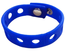 Load image into Gallery viewer, Blue Silicone Wristbands for Shoe Charms Sport Bracelets -  7" (18cm) or 8" (21cm)