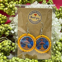 Load image into Gallery viewer, Psychedelic Mushroom Bottle Cap Retro 60's Dangle Fish-hook Earrings Handcrafted