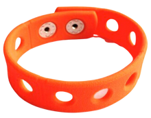 Load image into Gallery viewer, Orange Silicone Wristbands for Shoe Charms Sport Bracelets - 7" (18cm) or 8" (21cm)