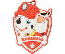 Load image into Gallery viewer, Marshall Paw Patrol Jibbitz™ will fit in Clog type shoes with holes Badge Shoe Charms