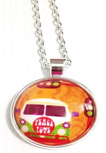 Load image into Gallery viewer, Hippie Peace Love Groovy Van Chain Charm Pendant Necklace