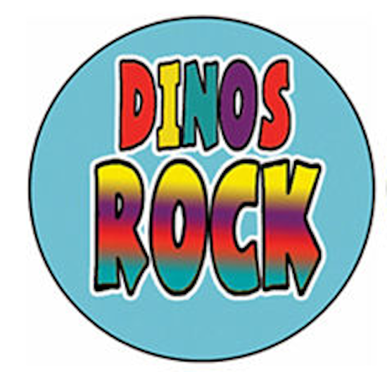 Retro Flashback - Dino's Rock Pin Button (1 inch)