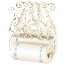 Load image into Gallery viewer, Distressed Cottage Iron Towel/Toilet Tissue Holder 13.4 x 4.6 x 16 inches tall