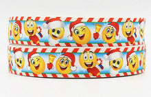 Load image into Gallery viewer, Holiday Emotions & Expressions Emoji Santa Inspired 7/8" Grosgrain Craft Ribbon