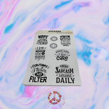 Load image into Gallery viewer, Funny Sarcastic Sarcasm Glossy 6pcs Sticker Sheet - Cute Decorative adhesive label sticker