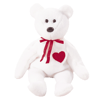 Ty Beanie Babies Valentino the White Bear Heart Retired