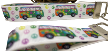 Load image into Gallery viewer, Groovy Peace Van GrosGrain Ribbon Wristlets Keychains Set
