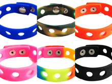 Load image into Gallery viewer, Black Silicone Wristbands for Shoe Charms Sport Bracelets -  7" (18cm) or 8" (21cm)
