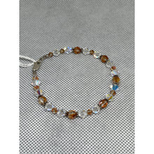 Load image into Gallery viewer, Copper Rounds Clear Bicones - Handcrafted Austrian Crystal Beaded Bracelet
