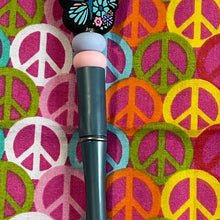 Load image into Gallery viewer, Blue green butterfly beaded custom Handmade Beaded Pen
