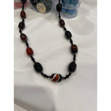 Load image into Gallery viewer, Black Onyx Sordorax Jet Black Crystals - Handcrafted Crystal Beaded 22" Necklace
