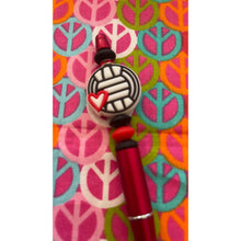 Load image into Gallery viewer, Soccer fans red and black Custom Handmade Beaded Pen
