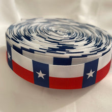 Load image into Gallery viewer, USA Red White &amp; Blue Star 1&quot; Ribbon 3 yards
