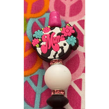Load image into Gallery viewer, Pink and black mama beaded Custom Handmade Beaded Pen
