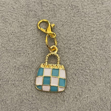 Load image into Gallery viewer, Blue checked purse cute Mobile Y2K Phone Charm Jewelry
