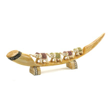 Load image into Gallery viewer, Multicolored Elephant Tusk Family Polystone Figurine 1.75&quot; W x 4.50&quot; H x 15.50&quot; L
