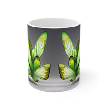 Load image into Gallery viewer, August Peridot Birth Month Colors Fairies &amp; Butterflies #1 Mug 11oz mug AI-Generated Artwork
