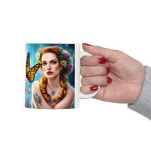 Load image into Gallery viewer, April Diamond Birth Month Colors Fairies &amp; Butterflies #1 Mug 11oz mug AI-Generated Artwork
