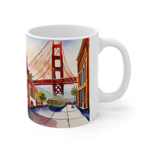 Load image into Gallery viewer, At the Cafe Golden Gate Bridge California #20 Mug 11oz mug AI-Generated Artwork
