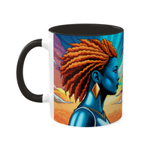 Load image into Gallery viewer, Colors of Africa Pop Art Colorful #8 AI 11oz Black Accent Coffee Mug
