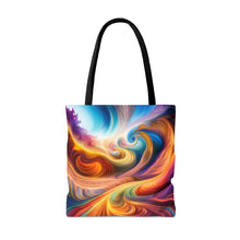 Load image into Gallery viewer, Glory Tye Dye Swirls and Ripples Tote Bag AI Artwork 100% Polyester #2
