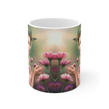 Load image into Gallery viewer, October Tourmaline Birth Month Colors Fairies &amp; Butterflies #2 Mug 11oz mug AI-Generated Artwork
