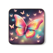 Load image into Gallery viewer, Retro Psychedelic Butterflies #46 Hardboard Back AI-Enhanced Beverage Coasters
