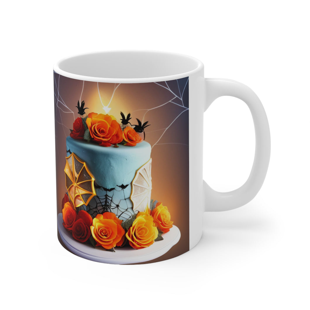 Happy Spooky Halloween Cake Celebration #23 Ceramic 11oz mug AI-Generated Artwork